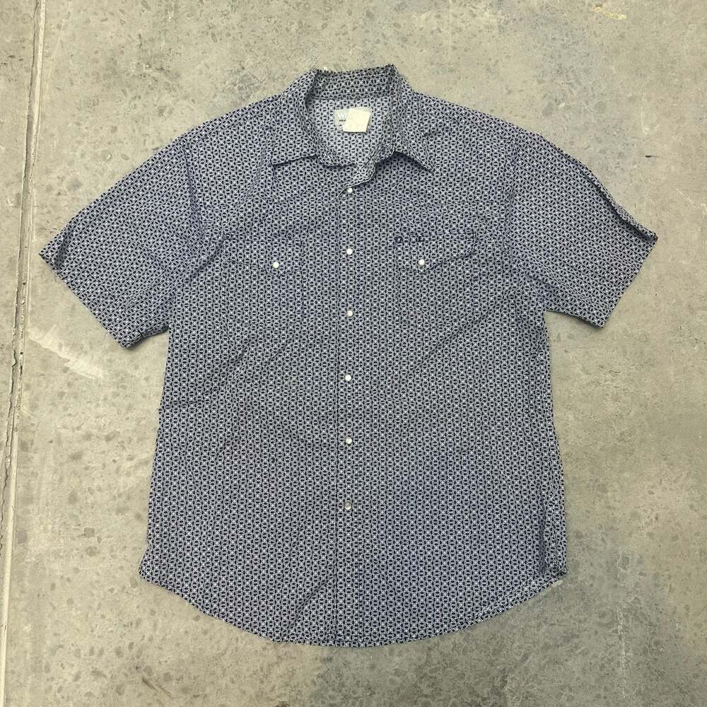 Wrangler Men Pearl Snap Short Sleeve Western Shirt - Large
